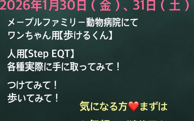 歩けるくん体験会のお知らせ　2026年1月30日（金）、31日（土）